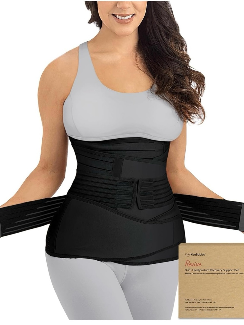 Postpartum Waist Trainer Recovery Support Belt - Black